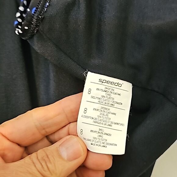 Speedo One Piece Black and Navy Swimsuit 8 - Picture 7 of 8